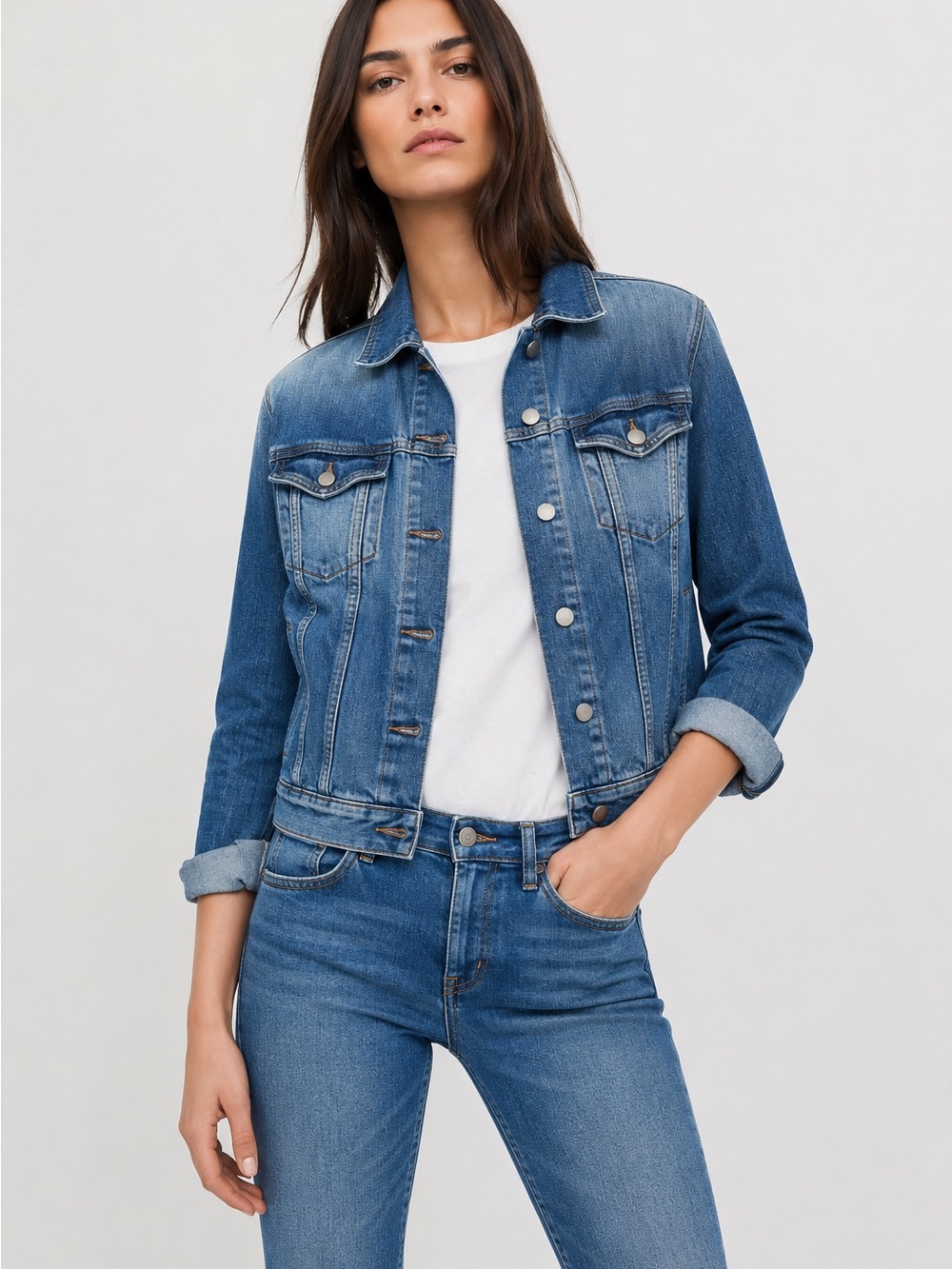 FRAME Le Vintage Jacket Waltham Way Denim Trucker Jacket Small